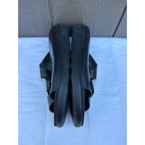 SAS Women's Black Leather Slide Sandals 3 Adjustable Strap Buckles Comfort 11 - Picture 7 of 10